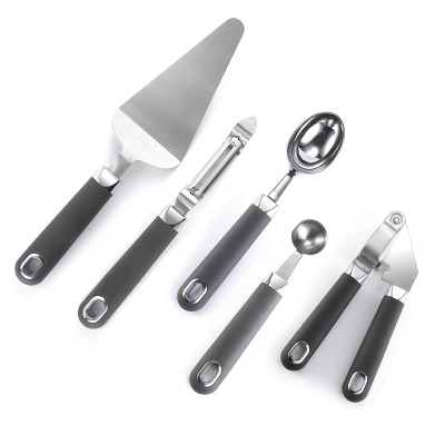 5 Pcs Cooking accessories set stainless steel Kitchen Gadget tool set with Rubber Handle