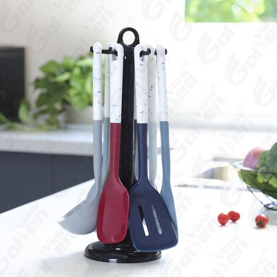 9 Pcs Bpa Free Nonstick Colorful Kitchen Set Silicone Heat Resistant Cooking Tools Utensils Set