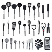 Amazon Non-Stick and Heat Resistant Stainless Steel Kitchen Nylon Utensil Set Bset Cooking Utensils Set